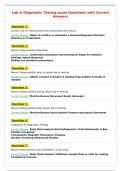 Lab & Diagnostic Testing exam Questions with Correct Answers