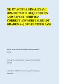 NR 327 ACTUAL FINAL EXAM 1 &NewLine;2026&sol;2027 WITH 140 QUESTIONS &NewLine;AND EXPERT-VERIFIED &NewLine;CORRECT ANSWERS &vert; ALREADY &NewLine;GRADED A&plus; &vert; GUARANTEED PASS