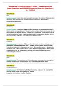 ADVANCED PATHOPHYSIOLOGY EXAM 1 UPDATED ACTUAL&NewLine;Exam Questions and CORRECT Answers &vert; Practice Questions &vert;&NewLine;A&plus; Verified