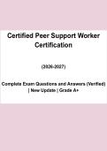 CPSW Certified Peer Support Worker Certification Exam 2026&sol;2027 PDF &vert; Study Guide & Exam Prep&NewLine;