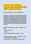 Erosion and Sediment Control Exam &vert; Practice Questions & Verified Answers &vert; Comprehensive Study Guide