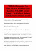 POST First Responder First&NewLine;Aid&sol;CPR&sol;AED&colon; Module 2 Exam&NewLine;Questions With 100&percnt; Correct&NewLine;Answers &vert; Verified and Updated&NewLine;2026&sol;2027 &vert; Guaranteed S
