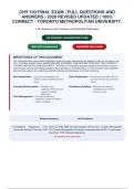 CHY 103 Final Exam &vert; Full Questions and Answers &vert; 2026&sol;27 Revised Updated &vert; 100&percnt; Correct - Toronto Metropolitan University