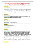 Advanced Pathophysiology Summer UTA 5315 Test 2027 3&NewLine;Questions and Answers &vert; Verified &vert; A