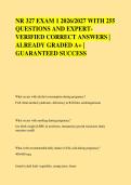 NR 327 EXAM 1 2026&sol;2027 WITH 255 &NewLine;QUESTIONS AND EXPERT&NewLine;VERIFIED CORRECT ANSWERS &vert; &NewLine;ALREADY GRADED A&plus; &vert; &NewLine;GUARANTEED SUCCESS 