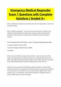 Emergency Medical Responder&NewLine;Exam 1 Questions with Complete&NewLine;Solutions &vert; Graded A&plus;