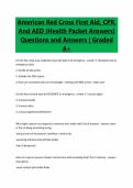 American Red Cross First Aid Bundled Exams Questions with 100&percnt; Correct Answers &vert;Graded A&plus; &vert; Latest Updated 2026&sol;2027