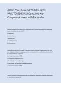 ATI RN Maternal Newborn 2023 Proctored Exam &ndash; Questions & Complete Answers