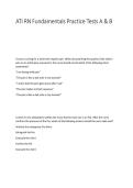 ATI RN Fundamentals Practice Tests A & B &ndash; Study Guide