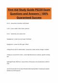 First Aid Study Guide PE220 Exam&NewLine;Questions and Answers &vert; 100&percnt;&NewLine;Guaranteed Success