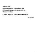 Test Bank for Advanced Health Assessment and Differential Diagnosis 1st Edition by Karen Myrick & Laima Karosas