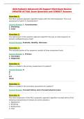 AHA Pediatric Advanced Life Support &lpar;PALS&rpar; UPDATED ACTUAL&NewLine;Exam Questions and CORRECT Answers