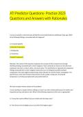 ATI Predictor Practice 2023 &ndash; Questions & Answers with Rationales