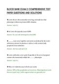 BLOOD BANK EXAM 2 COMPREHENSIVE TEST&NewLine;PAPER QUESTIONS AND SOLUTIONS&NewLine;