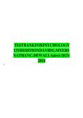 TEST BANK FOR PSYCHOLOGY 13TH EDITION DAVID G&period; MYERS NATHAN C&period; DEWALL 