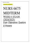 NURS 6675 Midterm Week 6 Exam 2023&sol;2024 &ndash; Walden University PMHNP Exam Elaborations with Questions & Answers