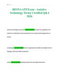 RESNA ATP Exam - Assistive&NewLine;Technology Terms&vert; Certified Q&A&NewLine;2026&NewLine;