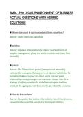 BMAL 590 LEGAL ENVIRONMENT OF BUSINESS&NewLine;ACTUAL QUESTIONS WITH VERIFIED&NewLine;SOLUTIONS&NewLine;