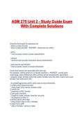 ASM 275 Unit 2 - Study Guide Exam With Complete Solutions