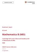OCR AS Mathematics B &lpar;MEI&rpar; &lpar;H630&sol;01&rpar; Summer 2026 Examiners&rsquo; Report paper 1 June 2026