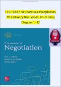 Test Bank for Essentials of Negotiation for Sixth Edition - Graded A&plus; Comprehensive Exam Prep