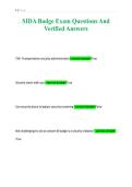 SIDA Badge Exam Questions And&NewLine;Verified Answers