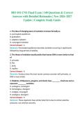 BIO 101 CNS Final Exam &vert; 148 Questions & Correct Answers with Detailed Rationales &vert; New 2026&ndash;2027 Update &vert; Complete Study Guide