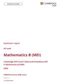 OCR AS Level Mathematics B &lpar;MEI&rpar; H630&sol;02 Summer 2026 Examiners&rsquo; Report   paper 2 June 2026 