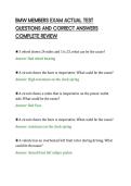 BMW MEMBERS EXAM ACTUAL TEST&NewLine;QUESTIONS AND CORRECT ANSWERS&NewLine;COMPLETE REVIEW