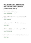 BMW MEMBERS EXAM UPDATED ACTUAL&NewLine;QUESTIONS AND CORRECT ANSWERS&NewLine;COMPREHENSIVE REVIEW
