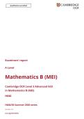 OCR A Level Mathematics B &lpar;MEI&rpar; &lpar;H640&sol;03&rpar; Summer 2026 Examiners&rsquo; Report &vert; Official Exam Paper 3 June 2026