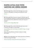 BOATING ACTUAL EXAM TESTED&NewLine;QUESTIONS AND VERIFIED ANSWERS&NewLine;