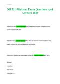 NR 511-Midterm Exam Questions And&NewLine;Answers 2026