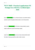 WGU D685 - Practical Applications Of&NewLine;Prompt OA AND PA&vert; Certified Q&A&NewLine;202