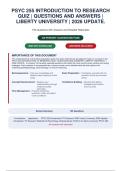 PSYC 255 Research Designs&comma; Factorial Designs & Single Case Designs Quiz &vert; Questions and Answers &vert; Liberty University &vert; 2026 Update  &vert; A&plus; Guide