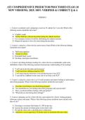 ATI Comprehensive Predictor Proctored Exam&comma; 10 New Versions 2023&comma; 100 Questions and Verified Answers&comma; ATI Comprehensive Nursing Review&comma; Clinical Judgment and Exam Preparation
