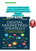 Test Bank for Digital Marketing Strategy&colon; An Integrated Approach to Online Marketing 3rd Edition by Simon Kingsnorth &vert; All Chapters