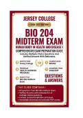 BIO 204 Midterm Exam Human Body in Health and Disease I  Questions And Answers 2026&sol;2027 Jersey College