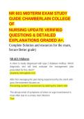 NR 601 MIDTERM EXAM STUDY GUIDE CHAMBERLAIN COLLEGE OF NURSING UPDATE VERIFIED QUESTIONS & DETAILED EXPLANATIONS GRADED A&plus;