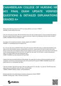 CHAMBERLAIN COLLEGE OF NURSING NR 601 FINAL EXAM UPDATE VERIFIED QUESTIONS & DETAILED EXPLANATIONS GRADED A&plus;