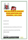 NUR 254 Exam 2 2026&sol;2027 &ndash; 100&plus; Questions & Answers on Musculoskeletal Nursing&comma; Fractures&comma; Arthritis&comma; Burns & Nursing Law