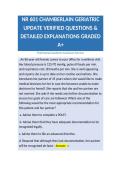 NR 601 CHAMBERLAIN GERIATRIC UPDATE VERIFIED QUESTIONS & DETAILED EXPLANATIONS GRADED A&plus;