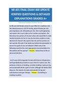 NR 601 FINAL EXAM 400 UPDATE VERIFIED QUESTIONS & DETAILED EXPLANATIONS GRADED A&plus;