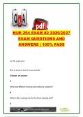 NUR 254 Exam 2 2026&sol;2027 &ndash; 100&plus; Questions & Answers on Musculoskeletal Nursing&comma; Fractures&comma; Arthritis&comma; Burns&comma; Leadership & Nursing Law
