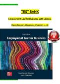 Test Bank for Employment Law for Business 10th Edition by Dawn Bennett-Alexander & Laura P&period; Hartman &vert; Chapters 1-16