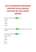 INTUIT BOOKKEEPING PROFESSIONAL CERTIFICATE ACTUAL 2026&sol;2027 &NewLine;QUESTIONS AND 100&percnt; CORRECT ANSWERS