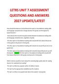 LETRS UNIT 7 ASSESSMENT QUESTIONS AND ANSWERS 2027 UPDATE&sol;LATEST 