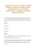 ATI DOSAGE CALCULATION PN ADULT&NewLine;MEDICAL SURGICAL PROCTORED&NewLine;ASSESSMENT 3&period;2 EXAM PREP&NewLine;QUESTIONS & VERIFIED ANSWERS&NewLine;2026&sol;2027 UPDATE