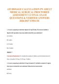 ATI DOSAGE CALCULATION PN ADULT&NewLine;MEDICAL SURGICAL PROCTORED&NewLine;ASSESSMENT 3&period;2 FINAL EXAM&NewLine;QUESTIONS & VERIFIED ANSWERS&NewLine;2026&sol;2027 UPDATE