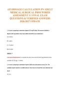 MEDICAL SURGICAL Exam Compilations with Complete & Verified Solutions